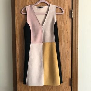 Zara Suede color block Dress